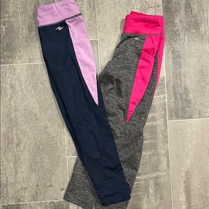 3/$20 Athletic Works Pink and Gray Leggings with Sporty Design